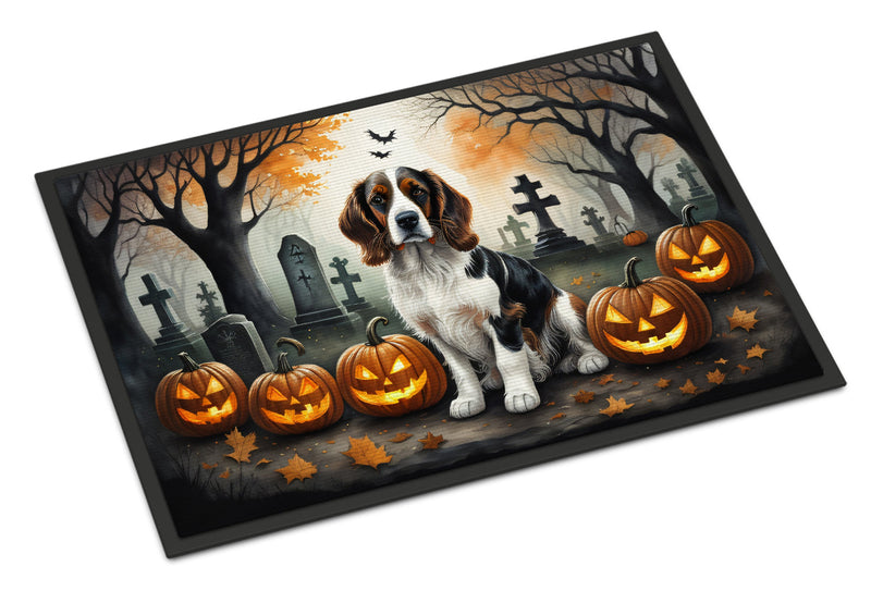 Welsh Springer Spaniel Spooky Halloween Indoor or Outdoor Mat 24x36