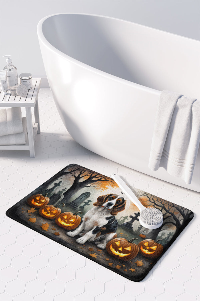 Welsh Springer Spaniel Spooky Halloween Memory Foam Kitchen Mat