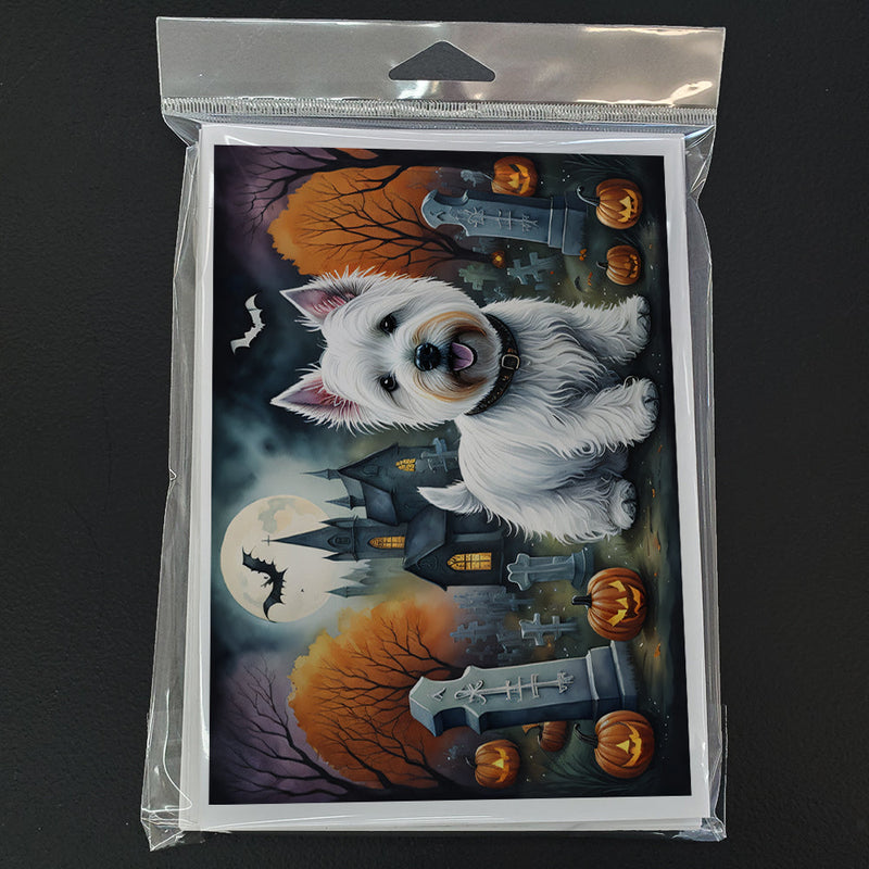 Westie Spooky Halloween Greeting Cards and Envelopes Pack of 8