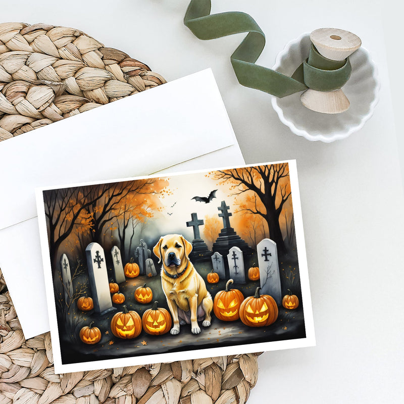 Yellow Labrador Retriever Spooky Halloween Greeting Cards and Envelopes Pack of 8