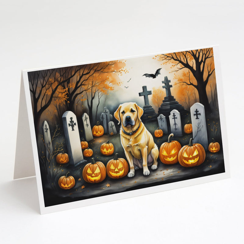 Yellow Labrador Retriever Spooky Halloween Greeting Cards and Envelopes Pack of 8