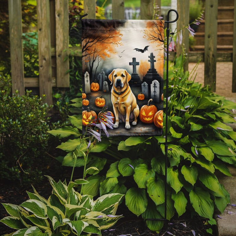 Yellow Labrador Retriever Spooky Halloween Garden Flag