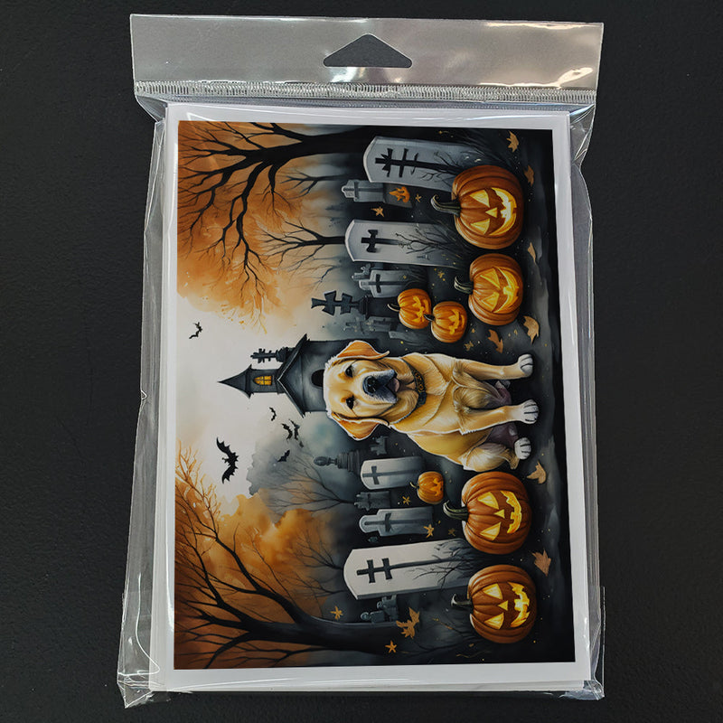 Yellow Labrador Retriever Spooky Halloween Greeting Cards and Envelopes Pack of 8