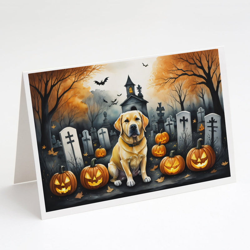 Yellow Labrador Retriever Spooky Halloween Greeting Cards and Envelopes Pack of 8