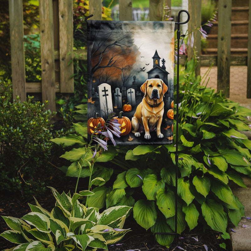 Yellow Labrador Retriever Spooky Halloween Garden Flag