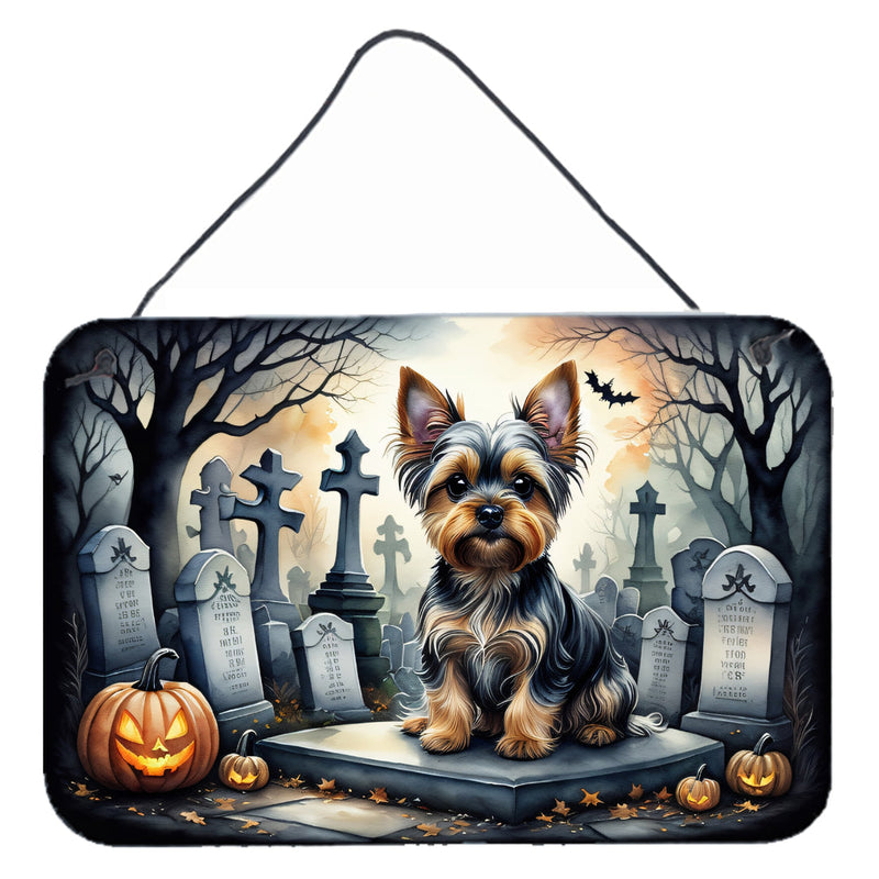 Yorkshire Terrier Spooky Halloween Wall or Door Hanging Prints