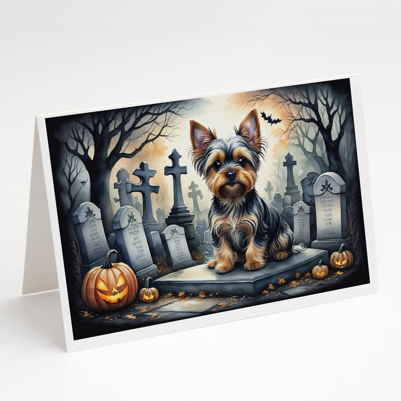 Yorkshire Terrier Spooky Halloween Greeting Cards and Envelopes Pack of 8