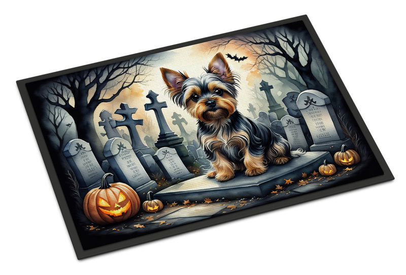 Yorkshire Terrier Spooky Halloween Indoor or Outdoor Mat 24x36