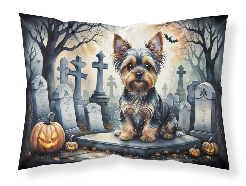 Yorkshire Terrier Spooky Halloween Fabric Standard Pillowcase