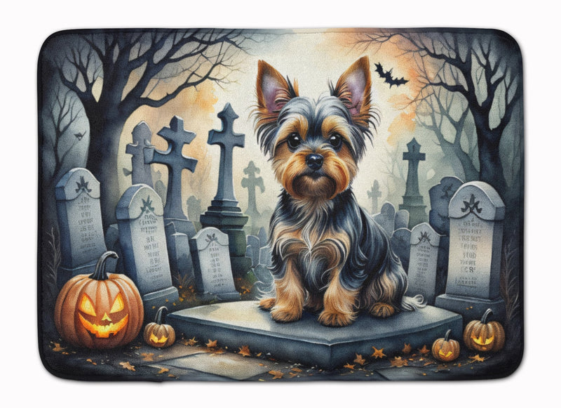 Yorkshire Terrier Spooky Halloween Memory Foam Kitchen Mat