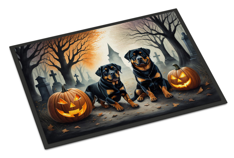 Rottweiler Spooky Halloween Indoor or Outdoor Mat 24x36