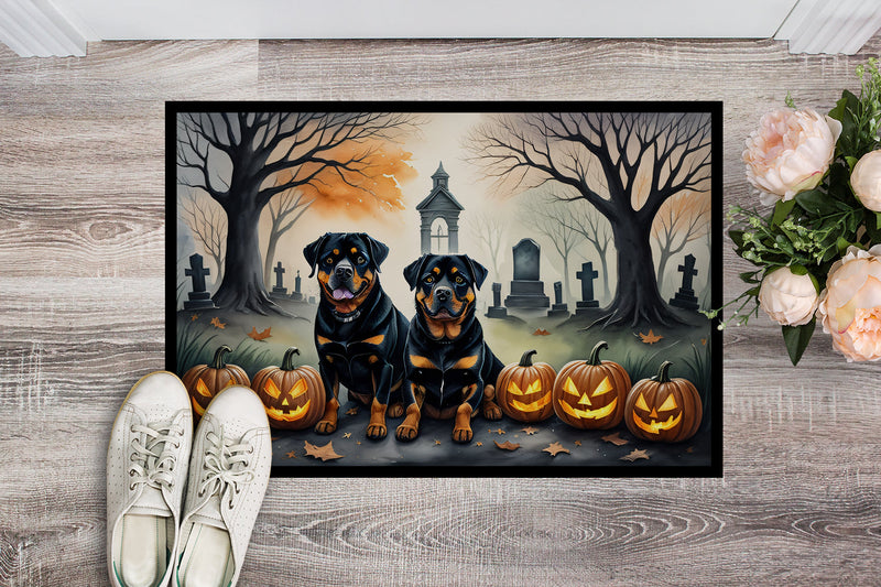 Rottweiler Spooky Halloween Indoor or Outdoor Mat 24x36