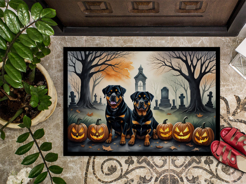 Rottweiler Spooky Halloween Indoor or Outdoor Mat 24x36