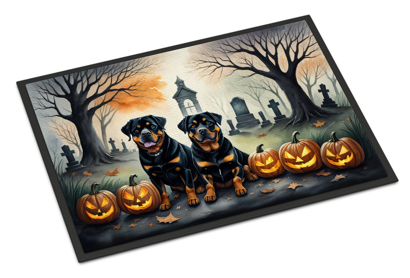 Rottweiler Spooky Halloween Indoor or Outdoor Mat 24x36