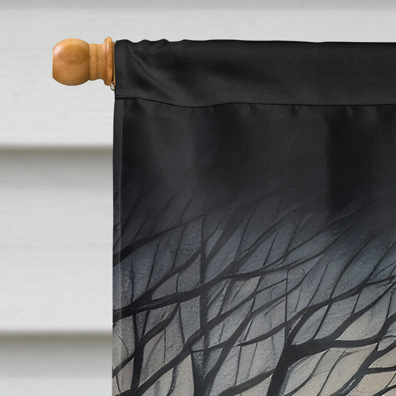 Black Pug Spooky Halloween House Flag