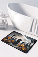 Black Pug Spooky Halloween Memory Foam Kitchen Mat