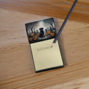Black Pug Spooky Halloween Sticky Note Holder- Refiilable Desk Accessory Note Pad