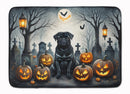 Black Pug Spooky Halloween Memory Foam Kitchen Mat