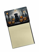 Black Pug Spooky Halloween Sticky Note Holder- Refiilable Desk Accessory Note Pad