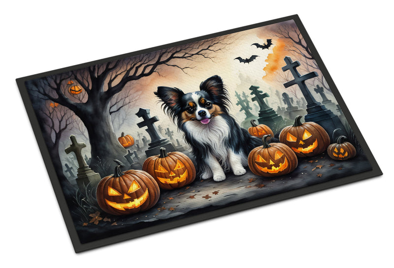 Papillon Spooky Halloween Indoor or Outdoor Mat 24x36