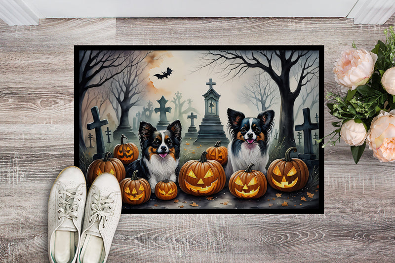 Papillon Spooky Halloween Doormat 18x27