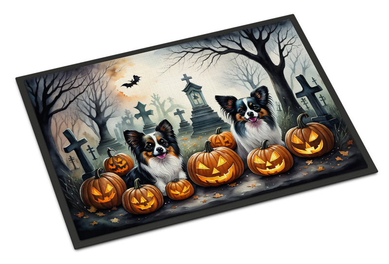 Papillon Spooky Halloween Doormat 18x27