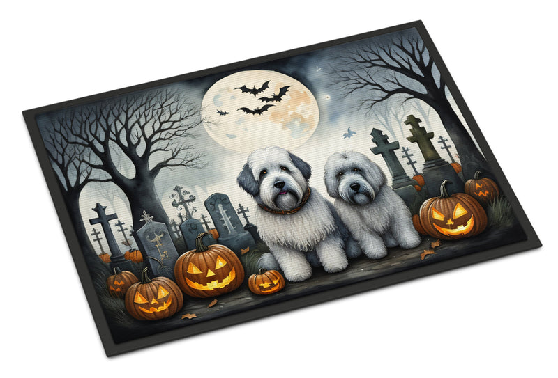 Old English Sheepdog Spooky Halloween Indoor or Outdoor Mat 24x36