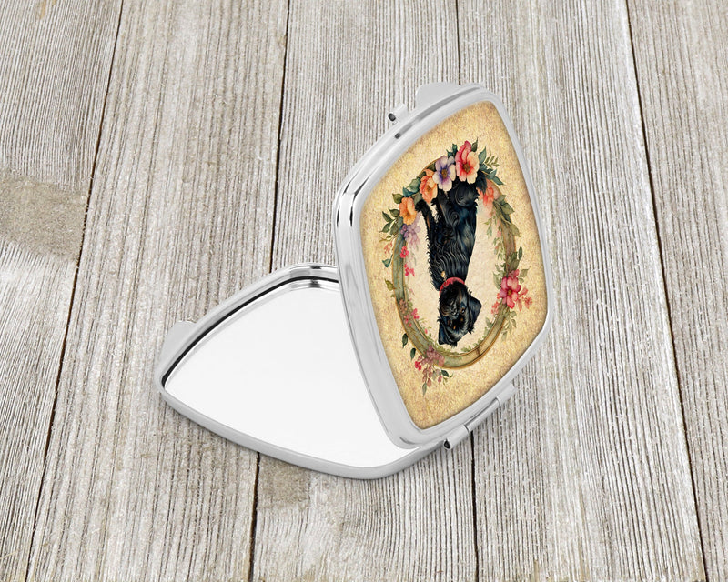 Affenpinscher and Flowers Compact Mirror