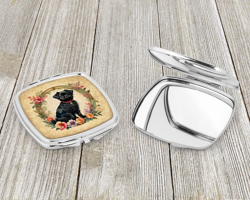 Affenpinscher and Flowers Compact Mirror