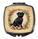 Affenpinscher and Flowers Compact Mirror – Stylish Purse Mirror with Artistic Covers