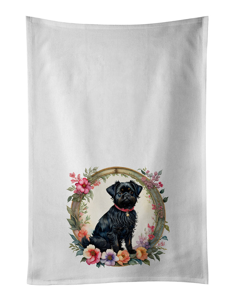 Affenpinscher and Flowers Kitchen Towel Set of 2