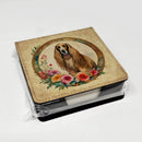 Afghan Hound and Flowers PU Leather Note Paper Holder