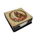 Afghan Hound and Flowers PU Leather Note Paper Holder