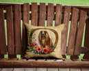 Afghan Hound and Flowers Throw Pillow - 14x14 Decorative Pillow – Art for Your Home & Patio