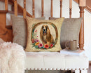 Afghan Hound and Flowers Throw Pillow - 14x14 Decorative Pillow – Art for Your Home & Patio