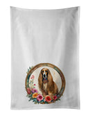 Afghan Hound and Flowers Kitchen Towel Set of 2