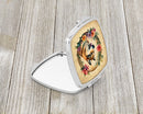 Akita and Flowers Compact Mirror – Stylish Purse Mirror with Artistic Covers