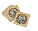 Alaskan Klee Kai and Flowers Coasters - Set of 4 Lightweight Foam, Absorbent Drink Coasters