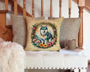 Alaskan Klee Kai and Flowers Throw Pillow - 14x14 Decorative Pillow – Art for Your Home & Patio