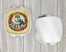 Alaskan Klee Kai and Flowers Compact Mirror – Stylish Purse Mirror with Artistic Covers