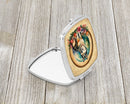 Alaskan Malamute and Flowers Compact Mirror – Stylish Purse Mirror with Artistic Covers