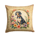 American English Coonhound and Flowers Throw Pillow - 14x14 Decorative Pillow – Art for Your Home & Patio