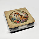American Foxhound and Flowers PU Leather Note Paper Holder