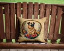 Anatolian Shepherd Dog and Flowers Throw Pillow - 14x14 Decorative Pillow – Art for Your Home & Patio