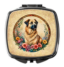 Anatolian Shepherd Dog and Flowers Compact Mirror – Stylish Purse Mirror with Artistic Covers