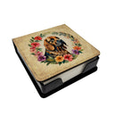 Bloodhound and Flowers PU Leather Note Paper Holder
