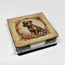 Border Terrier and Flowers PU Leather Note Paper Holder