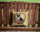 Boston Terrier and Flowers Throw Pillow - 14x14 Decorative Pillow – Art for Your Home & Patio