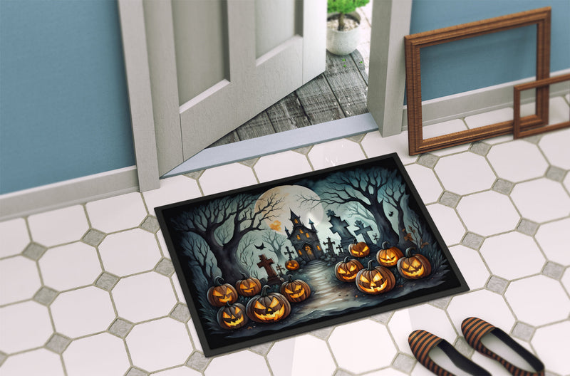 Graveyard Spooky Halloween Indoor or Outdoor Mat 24x36