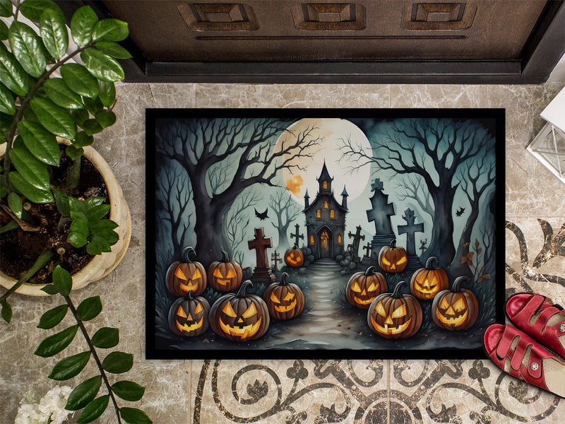 Graveyard Spooky Halloween Doormat 18x27